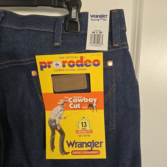 NWT Wrangler Men's 13MWZ Cowboy Cut Original Fit Jeans, 36 x 30, 38 x 30 - Picture 15 of 16
